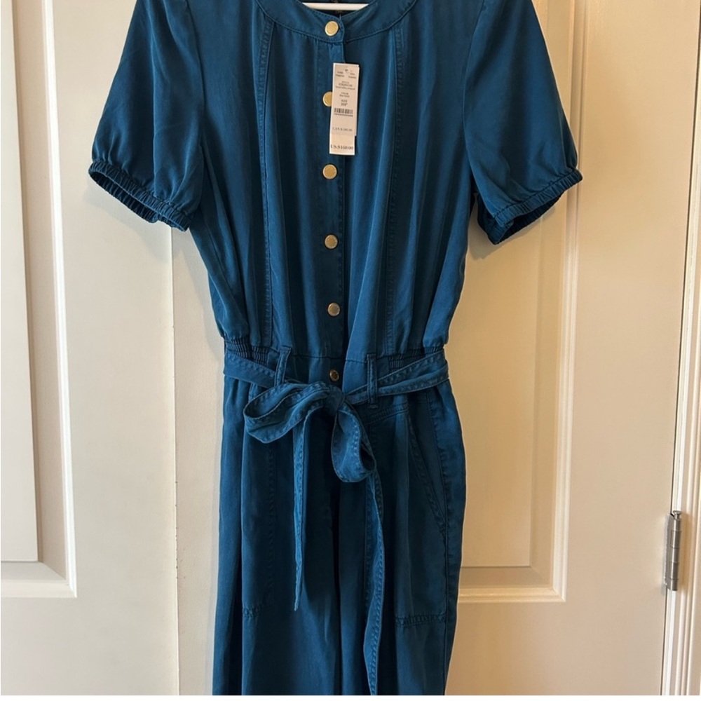 White House Black Market Blue Jumpsuit with Relaxed Fit